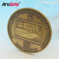 Customize cheap lovely wedding names of gold antiqu brass blank coins